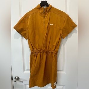 Nike Sportswear Womens Swoosh Woven Dress (Color: Desert Ochre Curry)